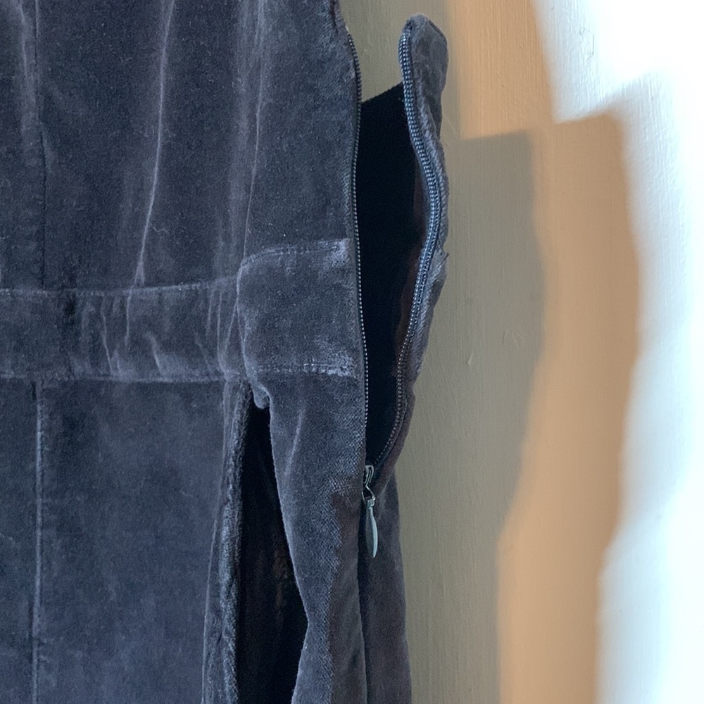 FRAME Wide Leg Brown Cotton Velour Overalls, S - Picture 6 of 8